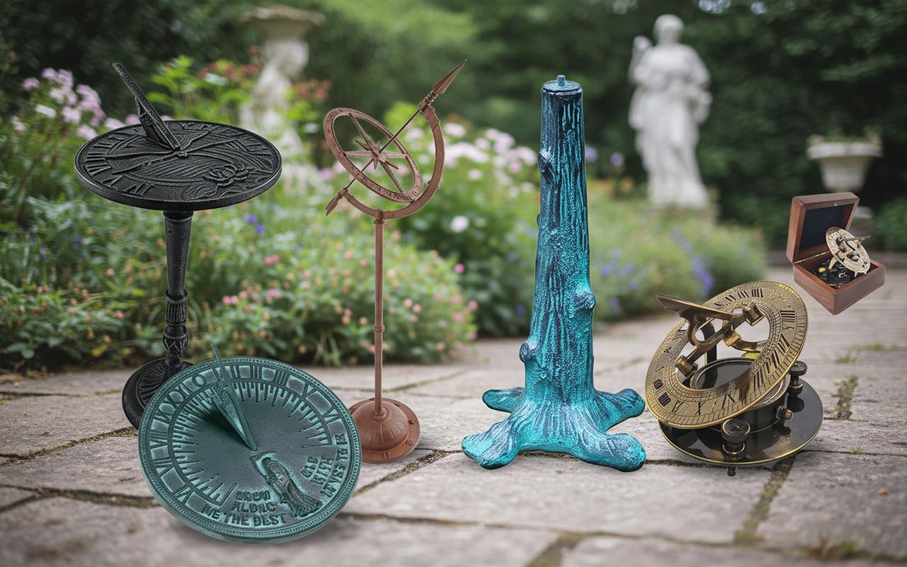 Best Antique Cast Iron Sundial - Timeless Garden Decor, Intricate Dragonfly Design, Durable Outdoor Accent