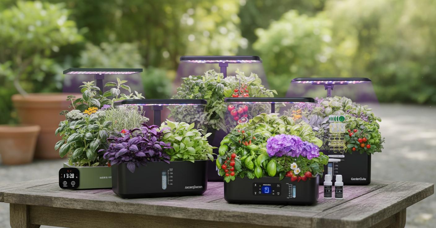 Best Aquaponic Herb Garden Kit - Space-Saving Design, Adjustable Grow Light Height, Ideal for Indoor Gardeners