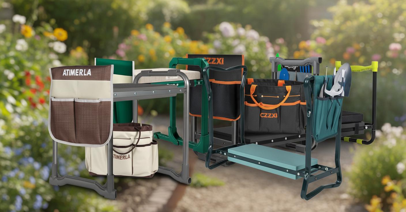 Best Garden Kneeler Seat with Tool Pockets - Comfortable, Portable, and Sturdy Support