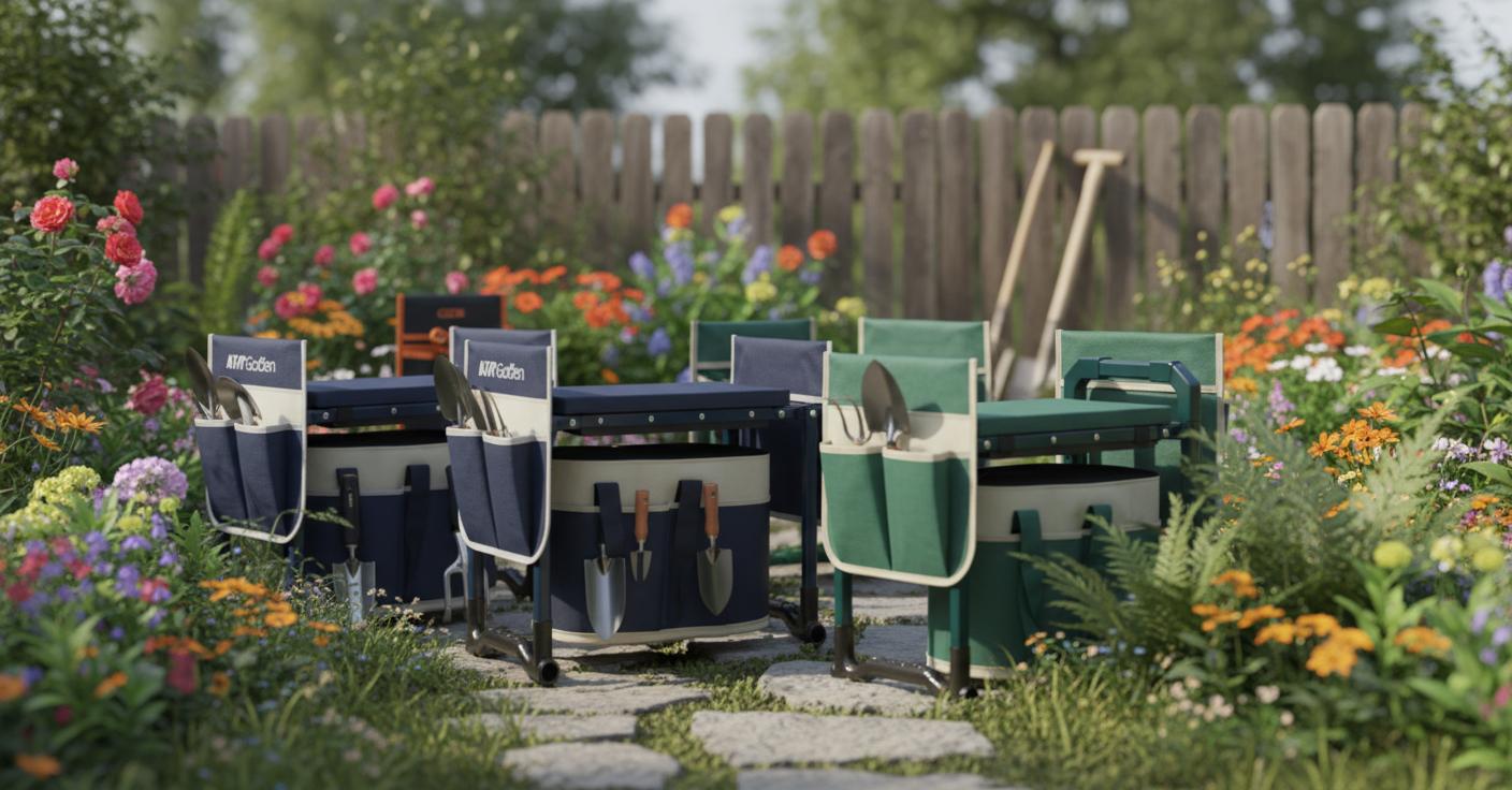 Best Garden Kneeler & Seat with Tool Pouch - Comfortable Cushioning, Convenient Multi-Tool Access, Durable Frame