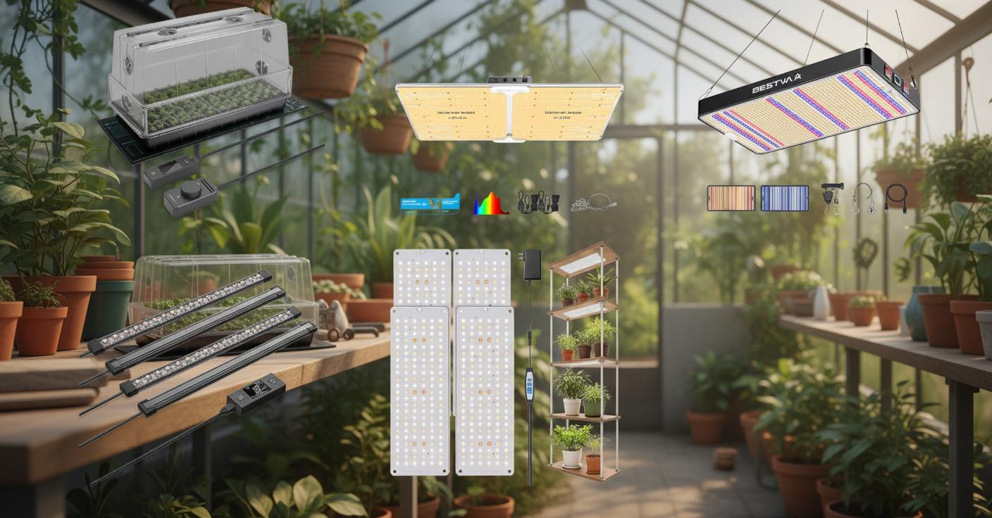 Best LED Grow Light Panel - Optimal Seed Starting Conditions, Energy Efficient, Durable Design