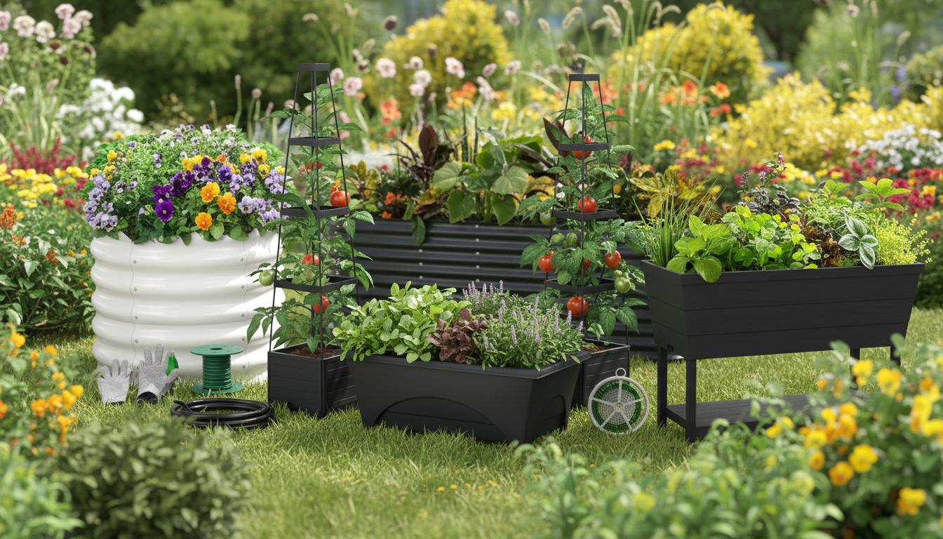 Best Raised Self-Watering Planter Beds - Durable, Rust-Proof, Easy Assembly with Protective Gloves Included
