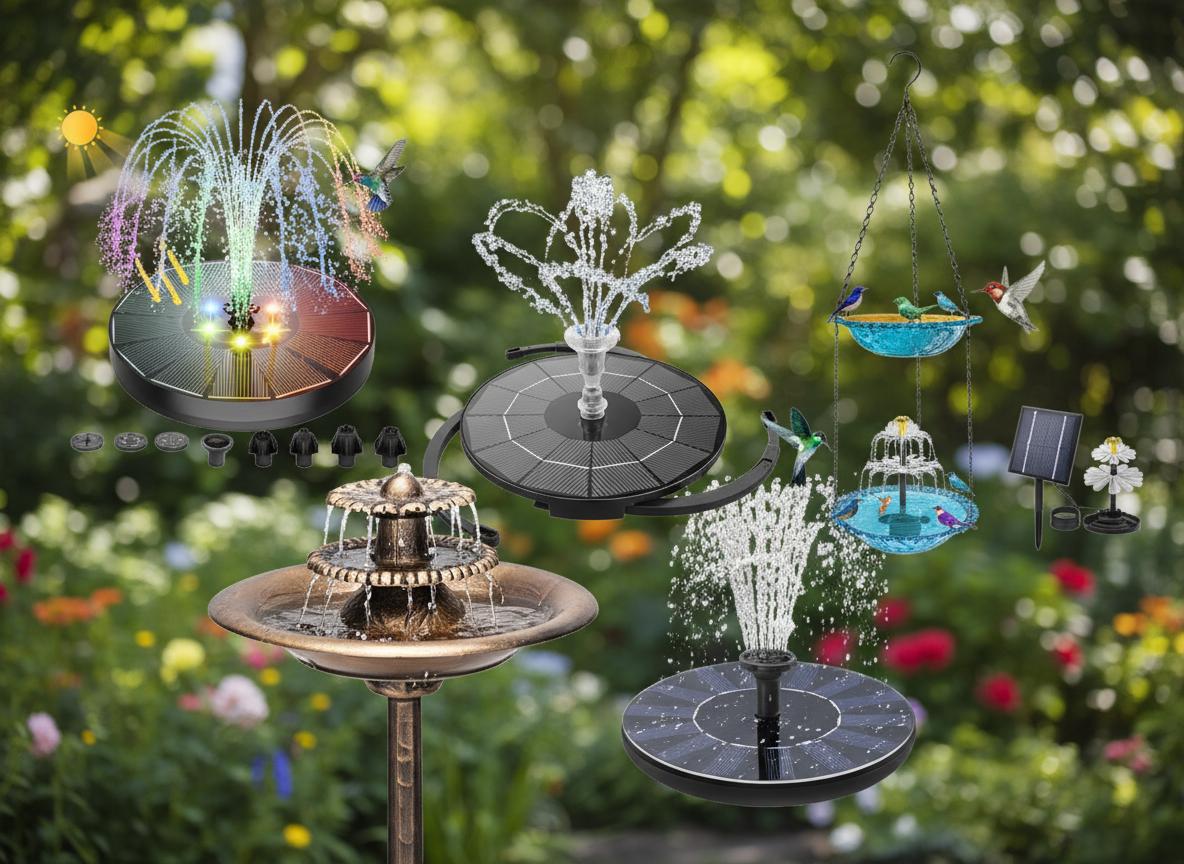 Best Self-Cleaning Birdbath Fountain - Eco-Friendly, Vibrant LED Lighting, Elegant Garden Decor