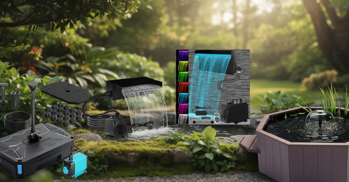 Best Wildlife-Friendly Pond Kit - Easy to Install, Ultra-Quiet Waterfall, Eco-Friendly Design