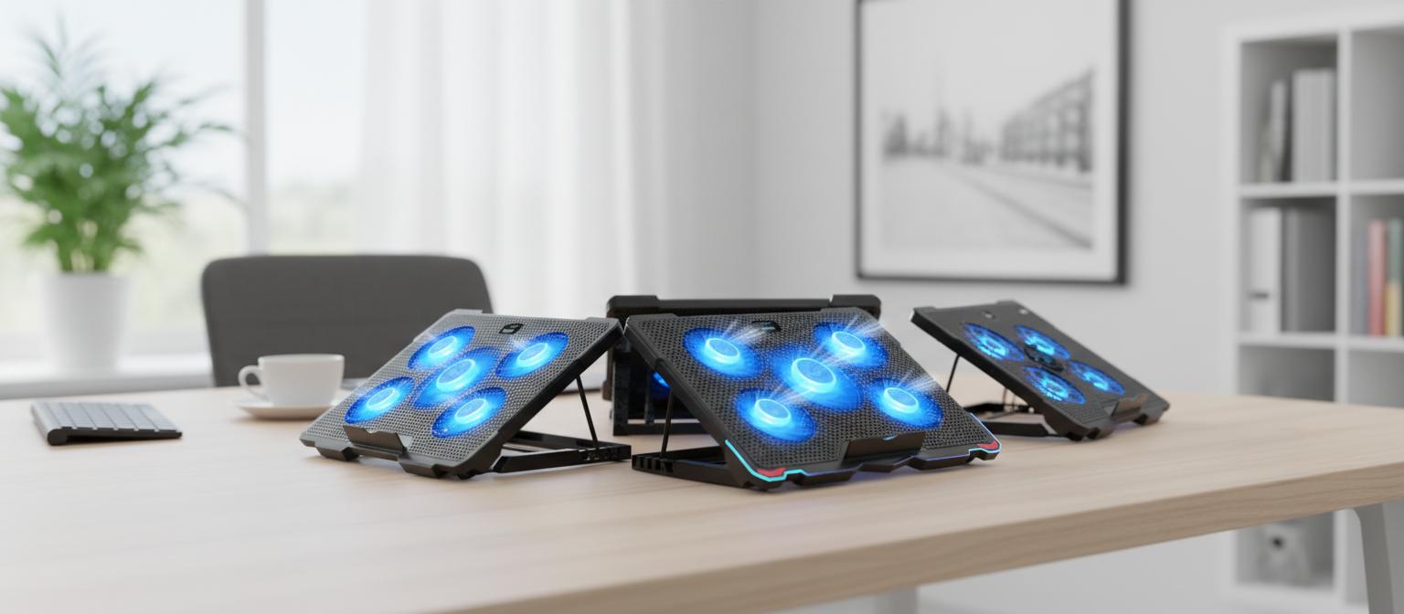 Best Adjustable Laptop Cooling Stand - Cooling Laptops up to 17.3 Inches, Enhanced Airflow, Stylish Blue LED Lights