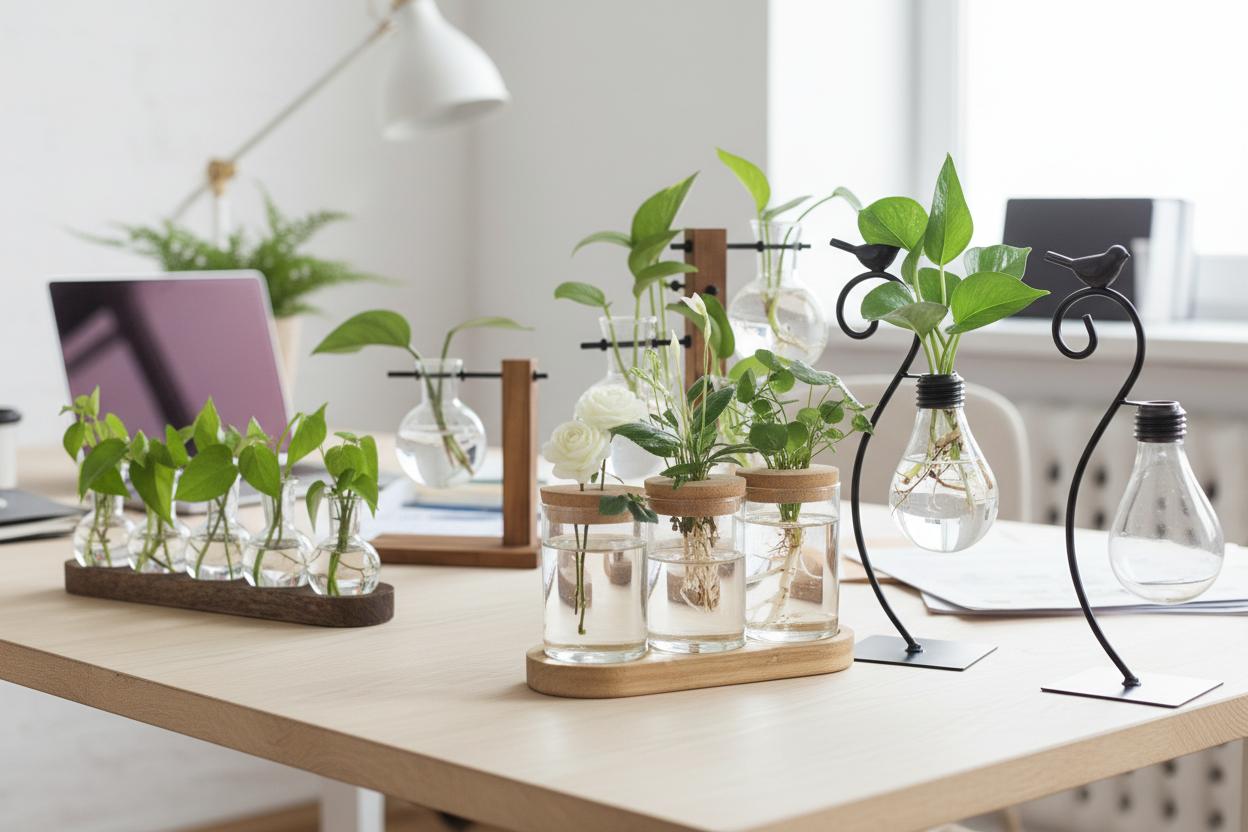 Best Biophilic Desktop Planter - Hydroponic Propagation, Space-Saving Design, Easy Maintenance