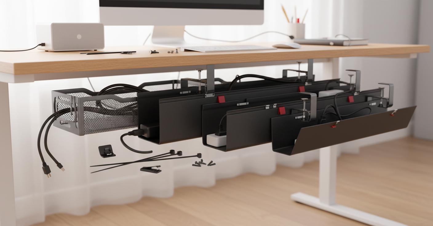 Best Cable Management Tray - No-Drill Installation, Hassle-Free Setup, Perfect for Standing Desks