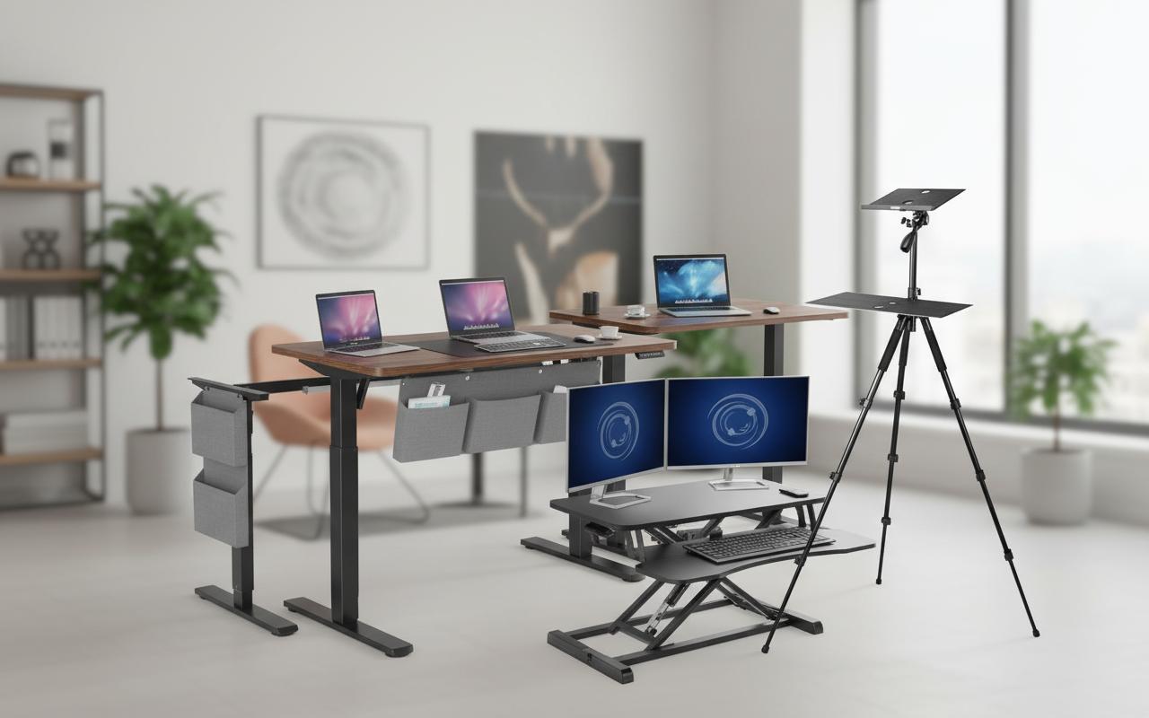 Best Convertible Standing Desk - Spacious Design, Adjustable Heights, Built-in Hooks