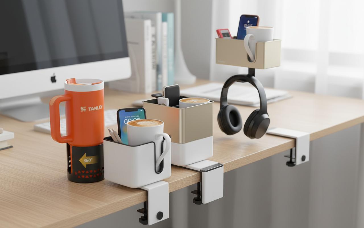 Best Desk-Mounted Cup Holder - Spill-Free Hydration, 360-Degree Rotation, and Gamer-Friendly Design