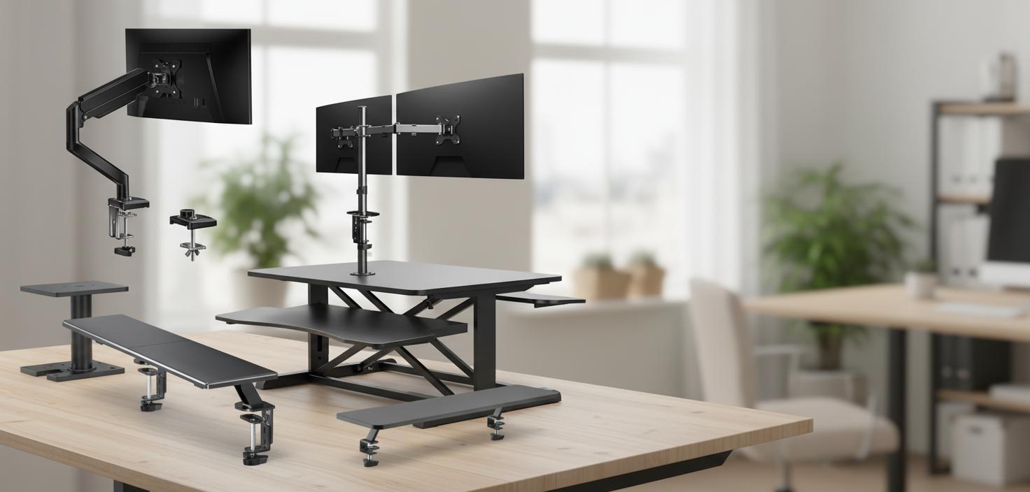Best Desk-Mounted Monitor Riser - Flexible Adjustability, Ergonomic Design, Space-Saving Solution