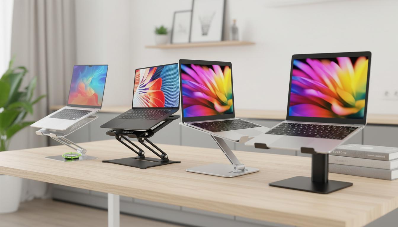 Best Height-Adjustable Laptop Riser - Ergonomic Design, Adjustable Positioning, 360-Degree Swivel Flexibility