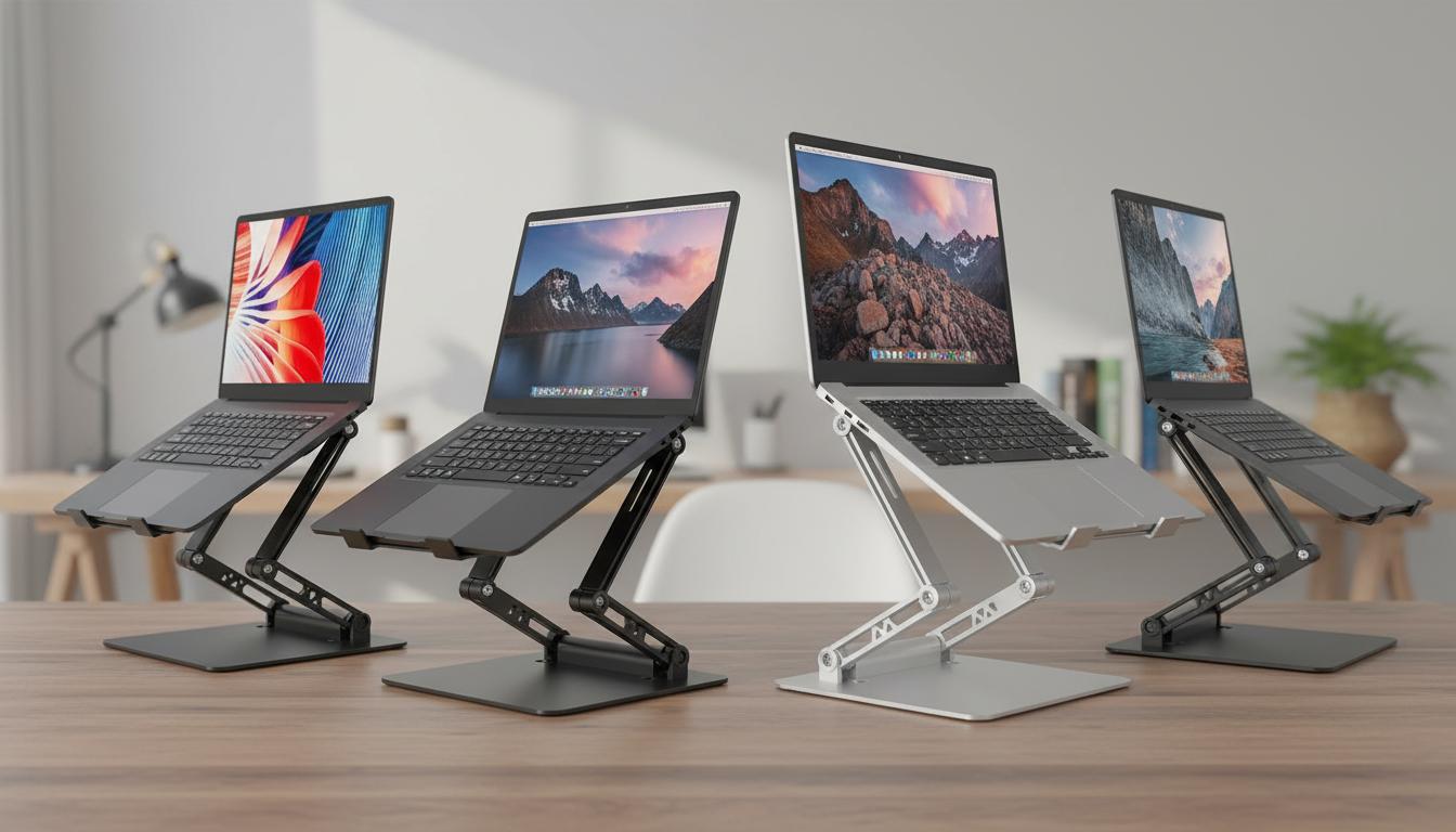 Best Height-Adjustable Laptop Stand - Adjustable, Portable, Compatible with All 10-15.6 Laptops