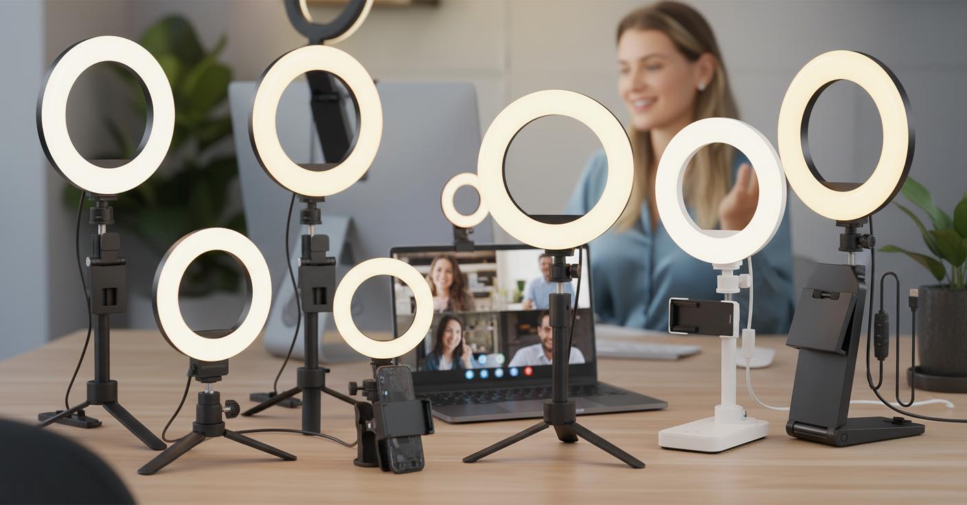 Best LED Ring Light for Video Calls - Adjustable Brightness, Clip-On Design, Versatile Lighting