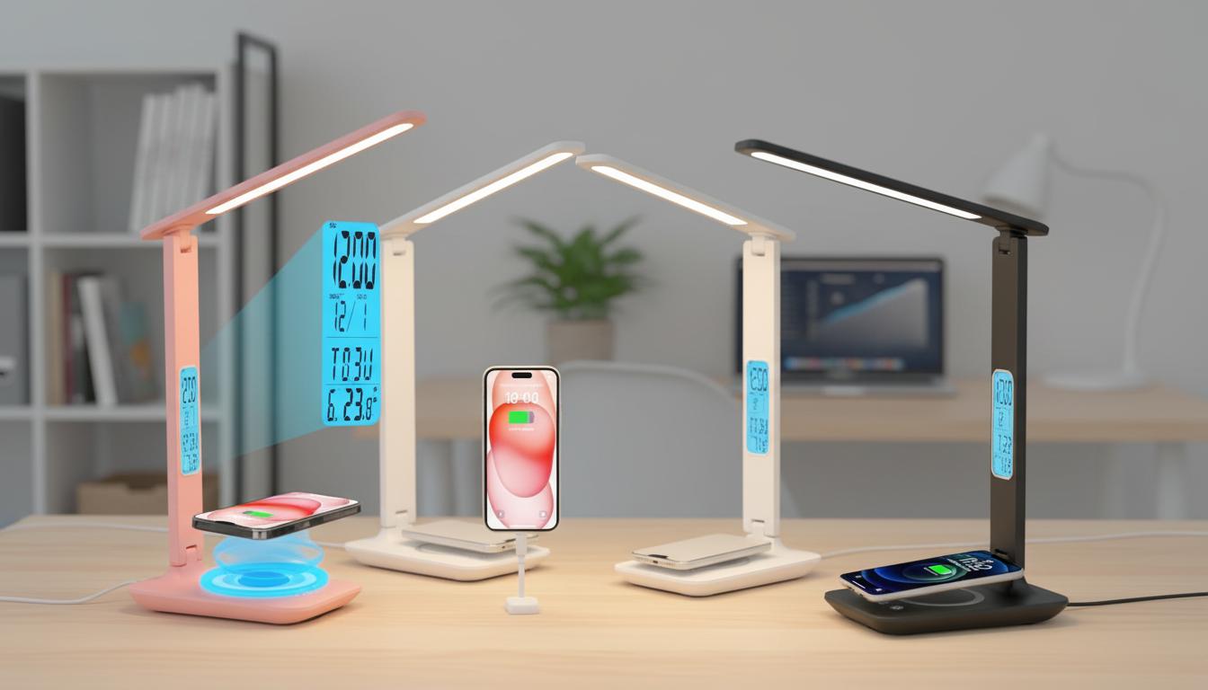 Best LED Task Lamp with Wireless Charging - Efficient Multitasking, Device Charging, and Phone Holder