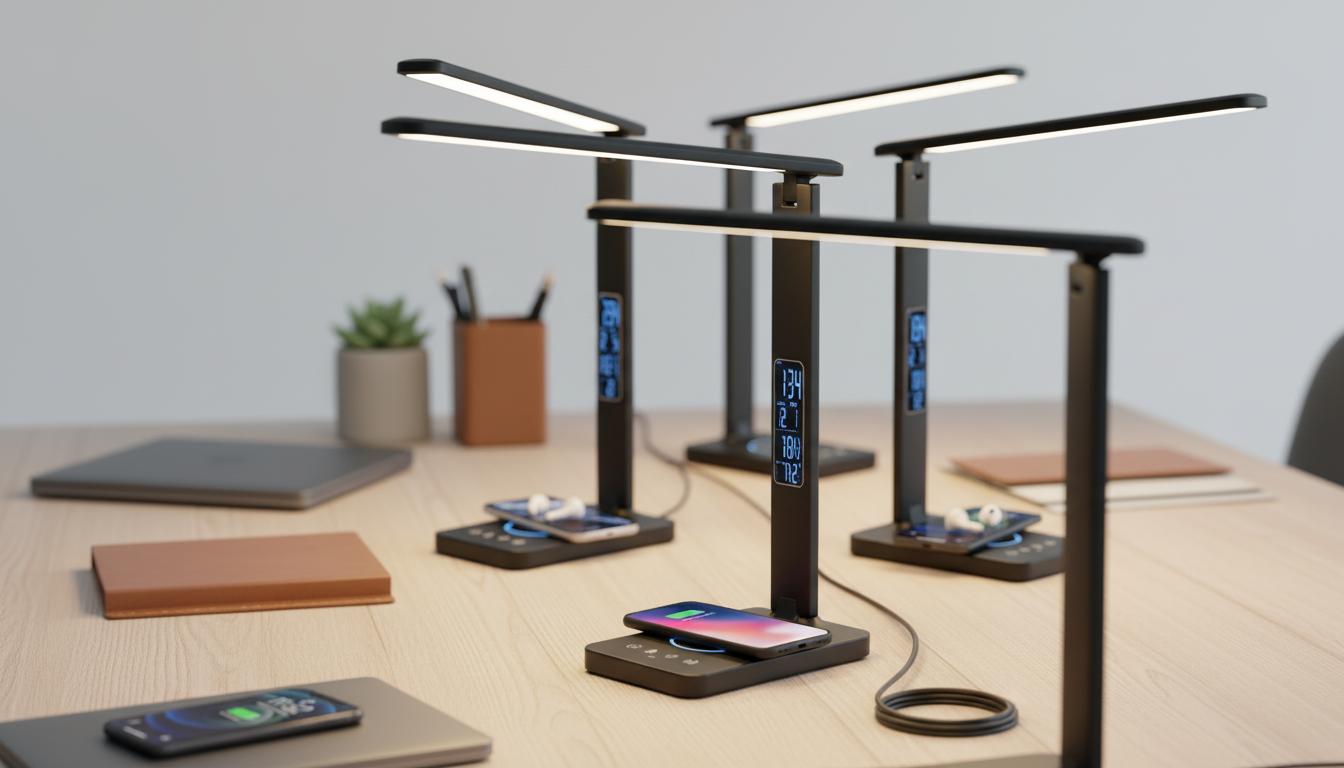 Best LED Task Light with Wireless Charging - Multifunctional, Eye-Protecting, and Adjustable Lighting