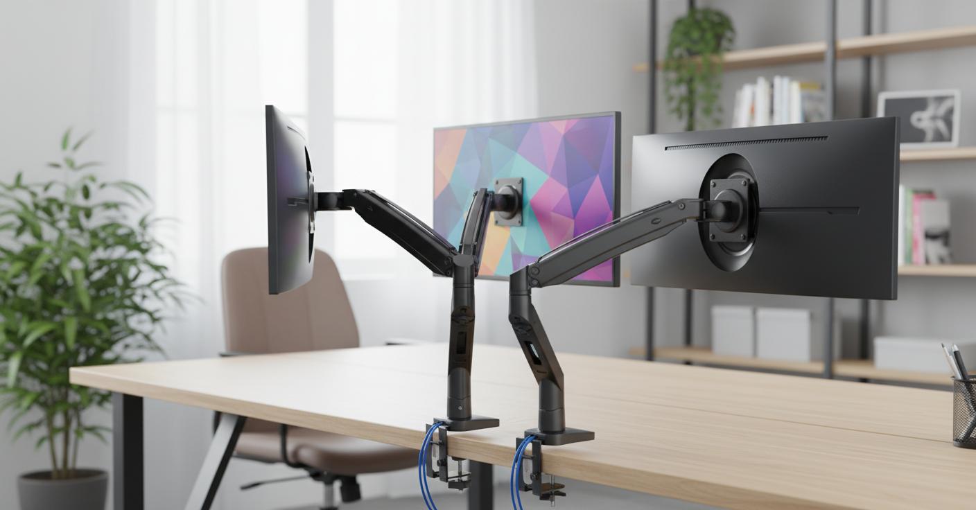 Best Monitor Arm with Built-in USB Hub - Sturdy Support for Ultra-Wide Monitors, Enhanced Connectivity, and Adjustable Ergonomics