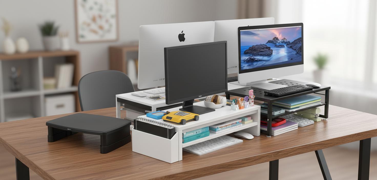 Best Monitor Riser Shelf - Adjustable Height, Ergonomic Design, Neck Strain Relief
