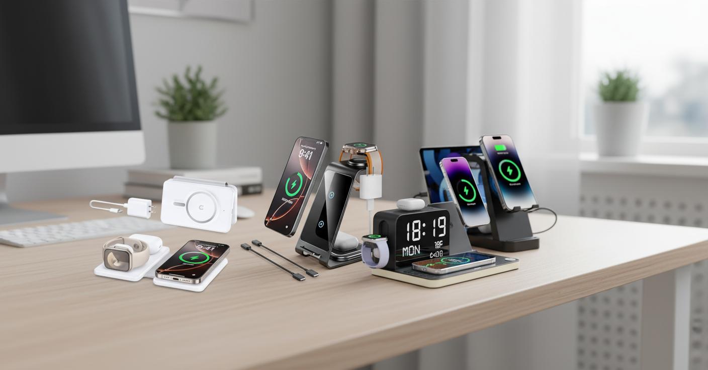 Best Multi-Device Wireless Charging Station - Compact Design, All-in-One Convenience, Perfect for Apple Users