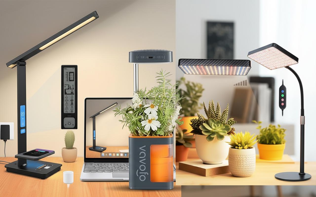 Best Smart Planter Desk Lamp - Animated Companion, Time and Weather Display, Ideal for Plant Lovers
