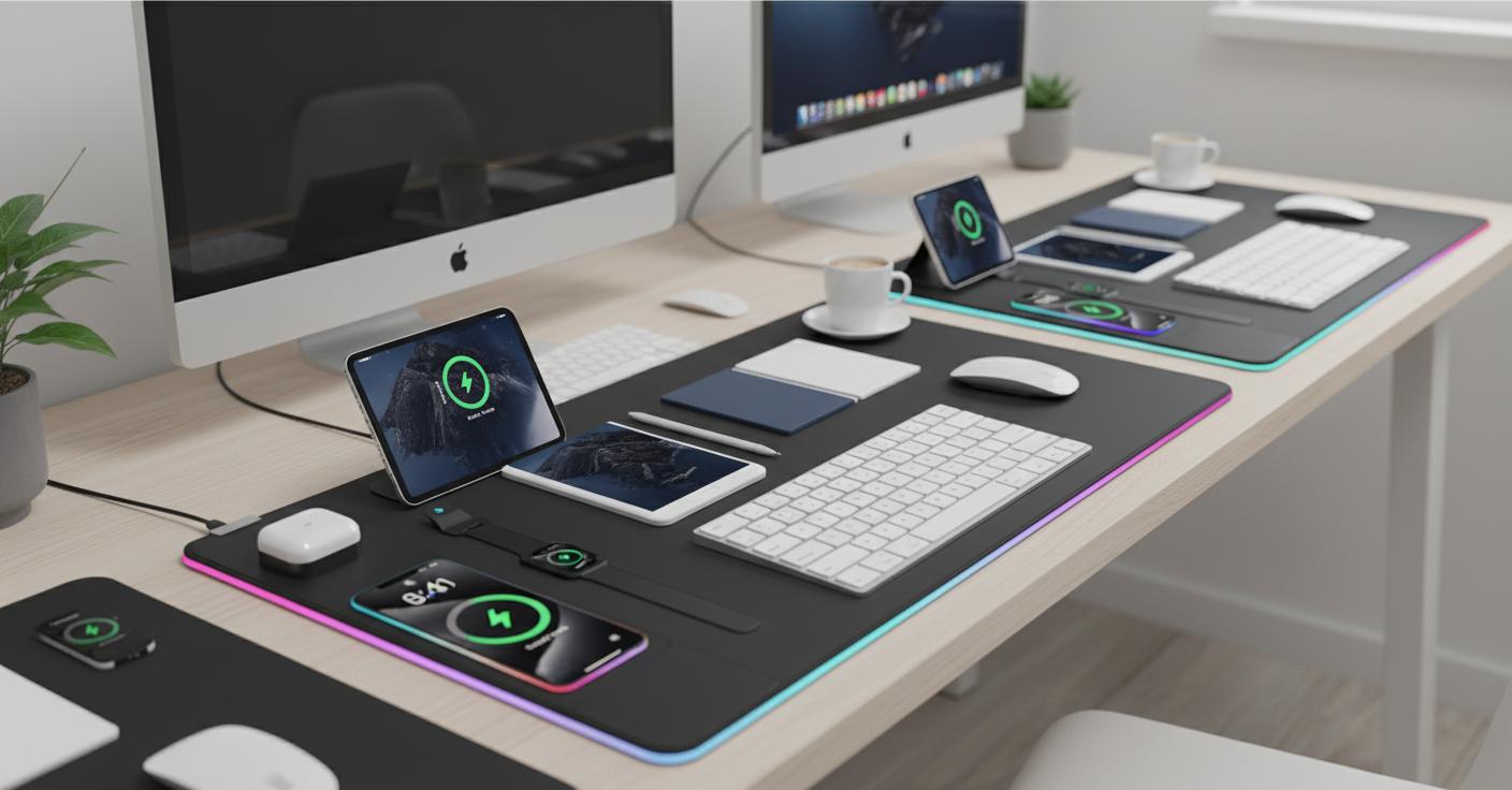 Best Wireless Charging Desk Mat - Fast Charging, Large Smooth Surface, Gamer-Friendly Design