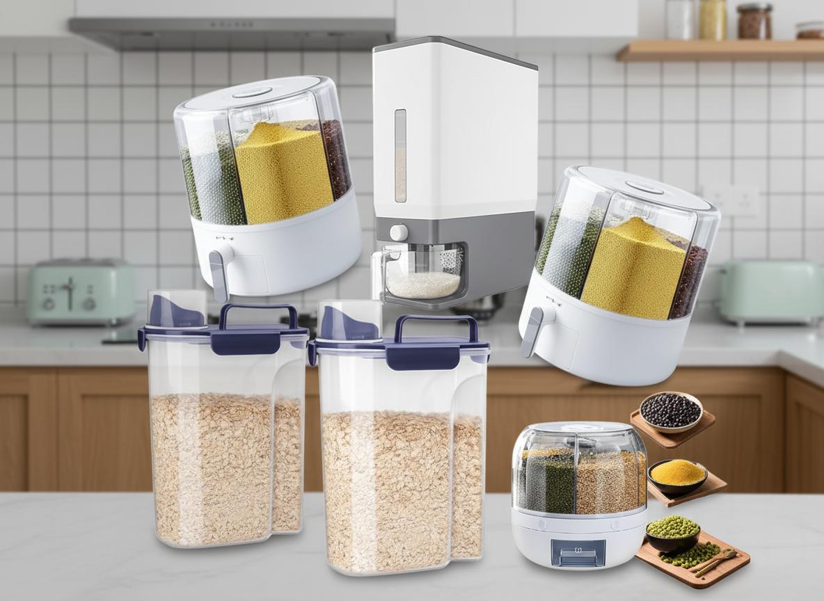 Best Airtight Grain Dispenser - Multi-Compartment Design, Superior Freshness Seal, Easy Dispensing Mechanism