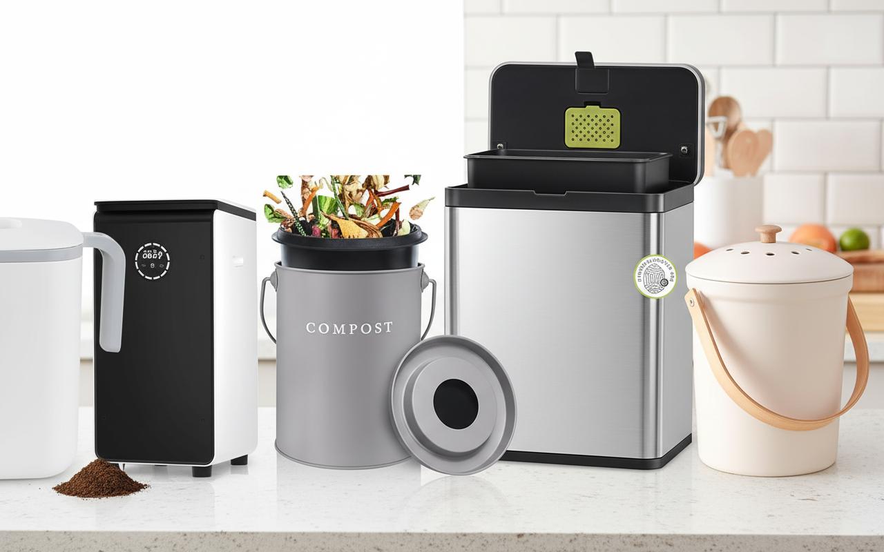 Best Built-in Compost Bin - Filter-Free, Odor-Tight Design, Kitchen Odor Reduction