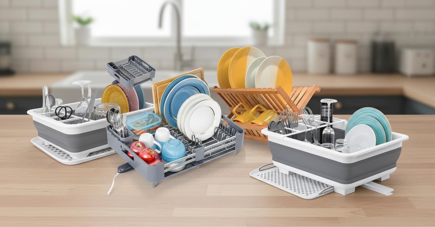 Best Collapsible Dish Drying Rack - Space-Saving, Efficient Drying, Over-the-Sink Design