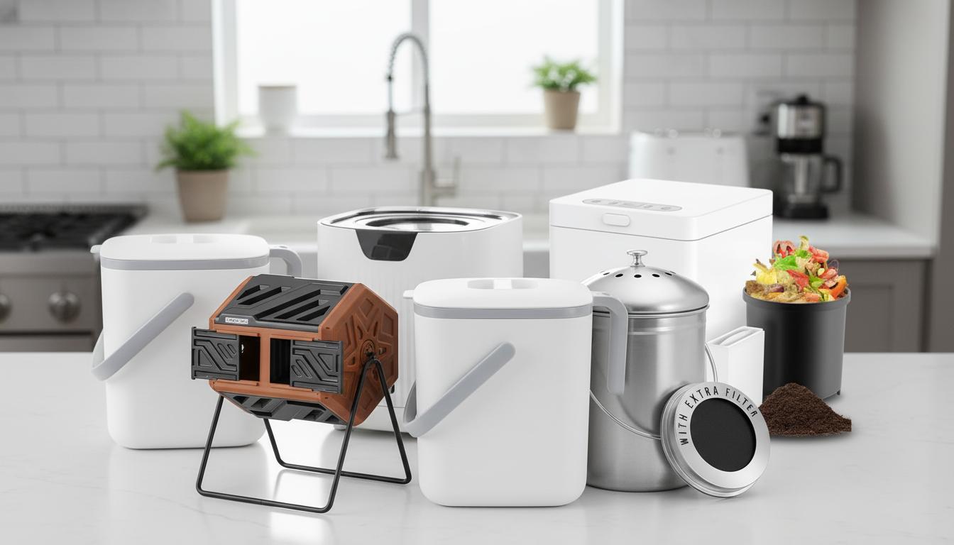 Best Compact Composting Bin - Odor-Tight Seal, Easy-to-Carry Handles, Space-Saving Design