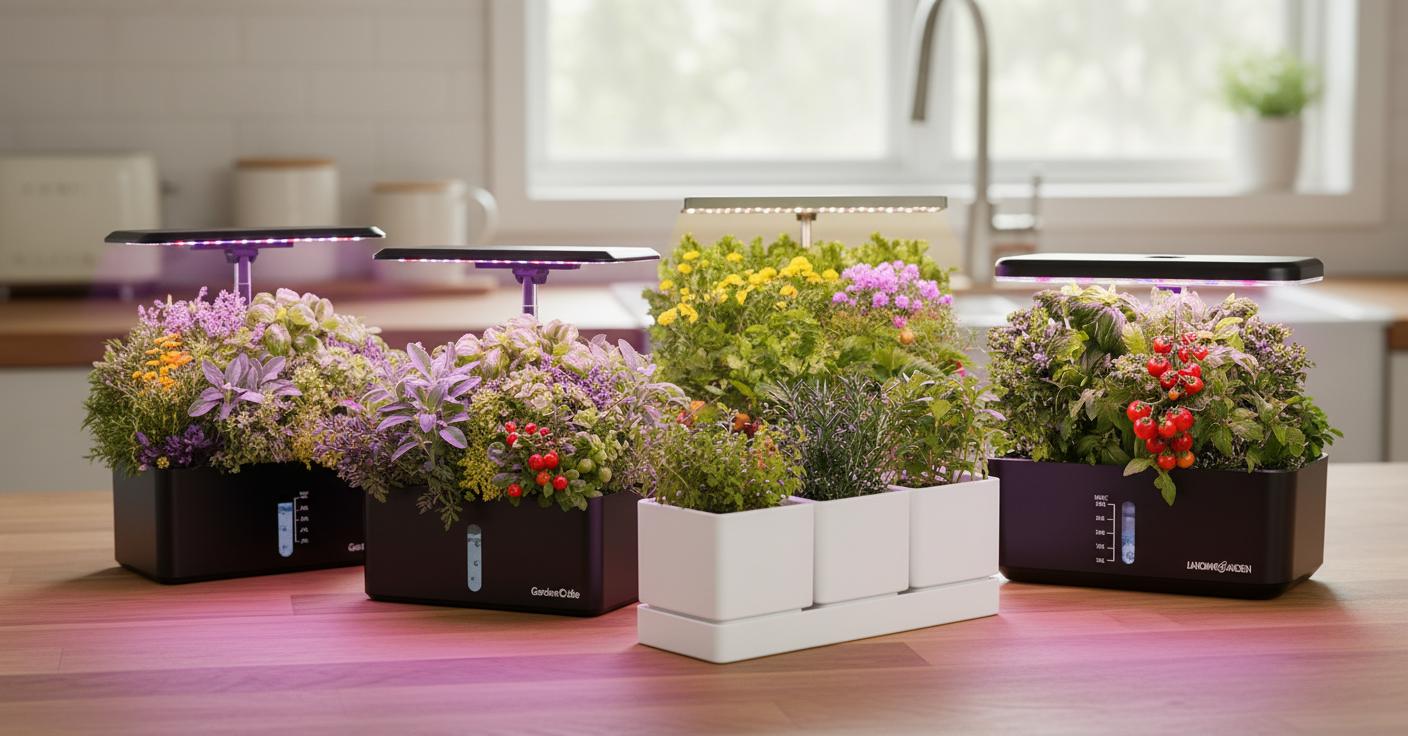 Best Compact Indoor Herb Garden Kit - Smart Hydroponic System, Space-Saving Design, Easy Maintenance
