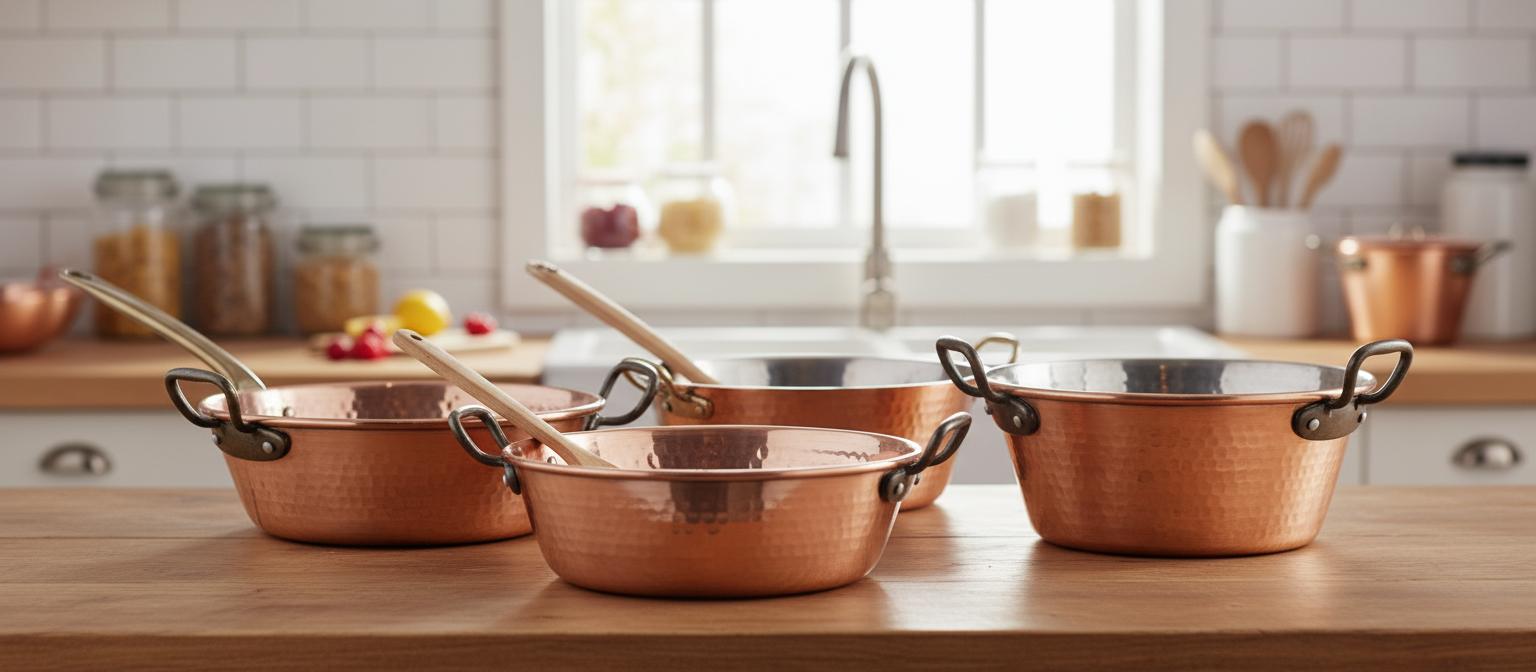 Best Copper Canning Jam Pan - Authentic French Craftsmanship, Superior Heat Conductivity, Durable Copper Construction