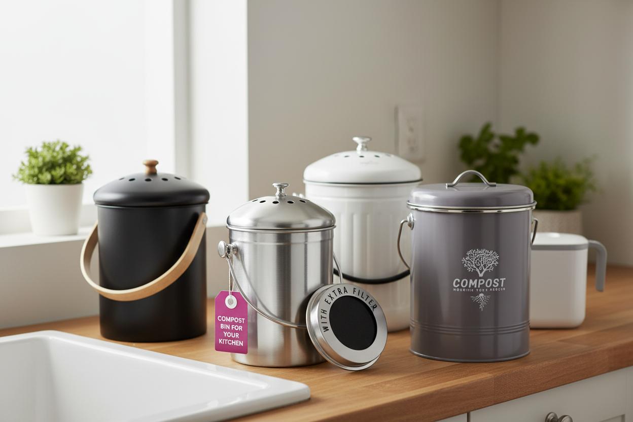 Best Countertop Compost Bin with Charcoal Filter - Odorless Indoor Composting, Durable Stainless Steel Design, Easy to Use