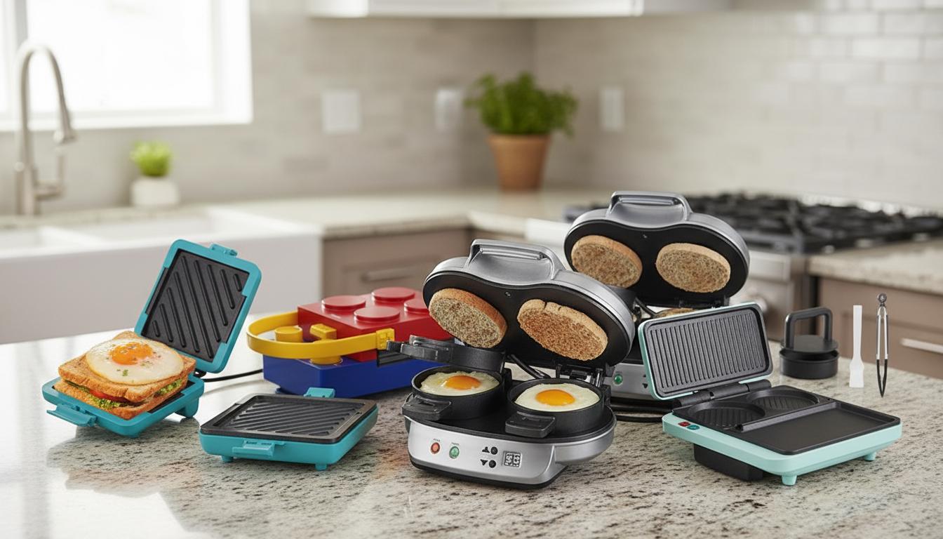 Best Dual Breakfast Sandwich Maker - Quick Wireless Microwave Toasting, Compact Design, Battery-Free Operation