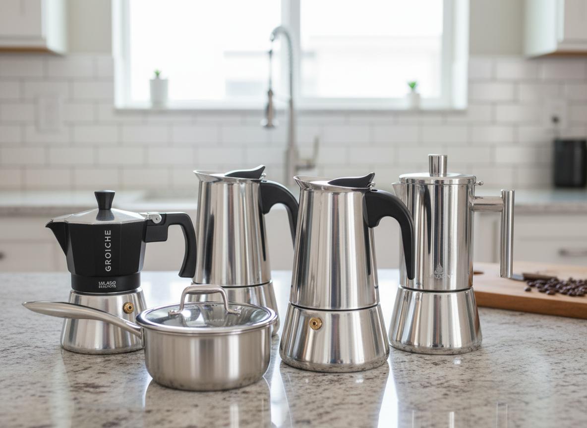 Best Induction-Compatible Stovetop Moka Pot - Versatile Brewing, Durable Design and Easy Espresso Preparation