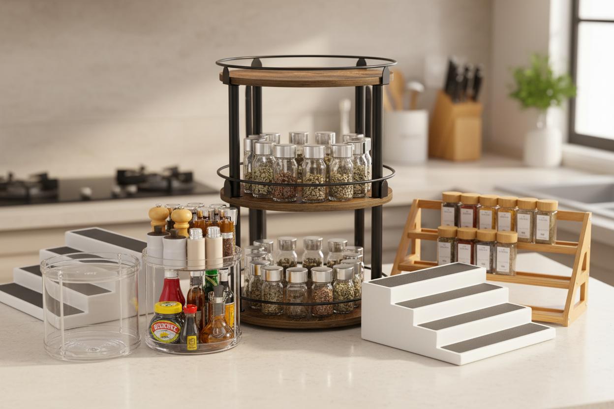 Best Multi-tiered Spice Carousel - Adjustable Height, Easy Access, and Space-Saving Organization