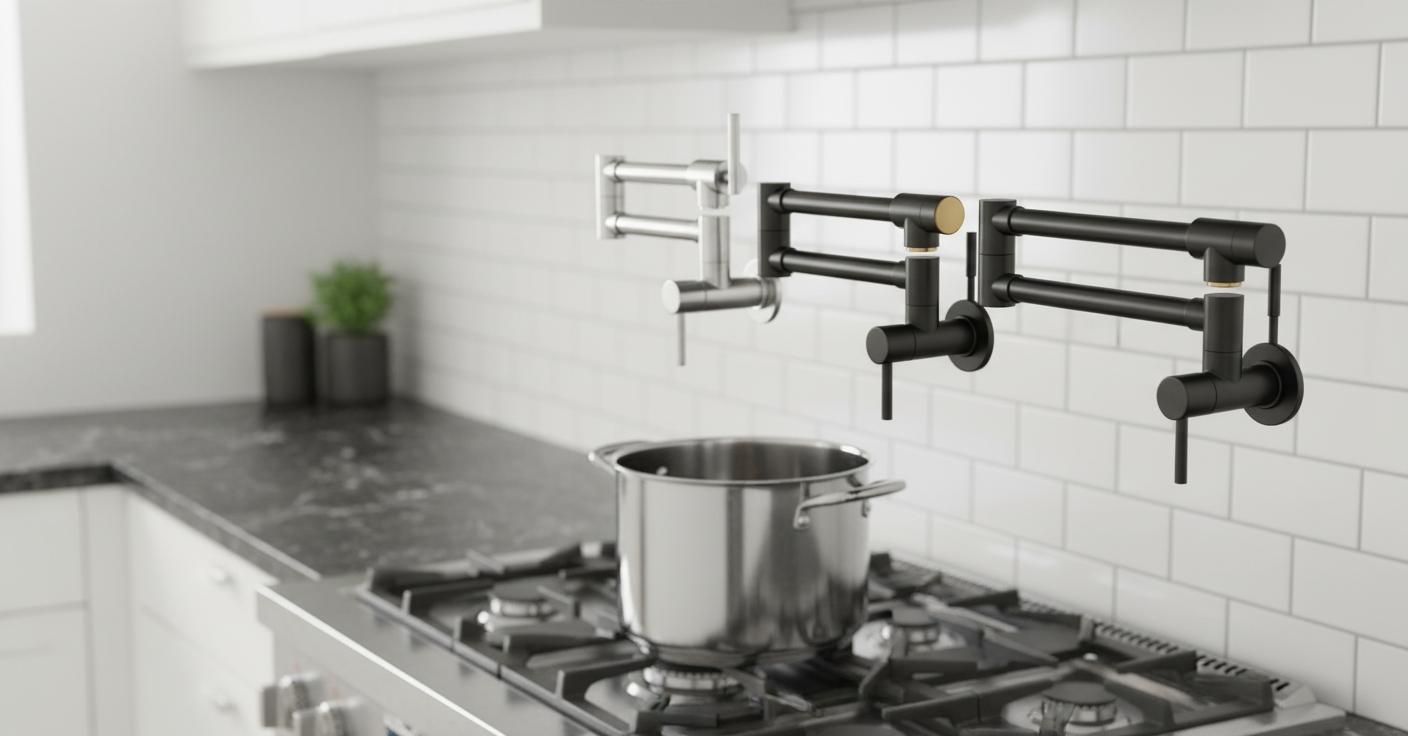 Best Retractable Pot Filler Faucet - Durable Build, Stylish Design and Wall-Mounted Convenience