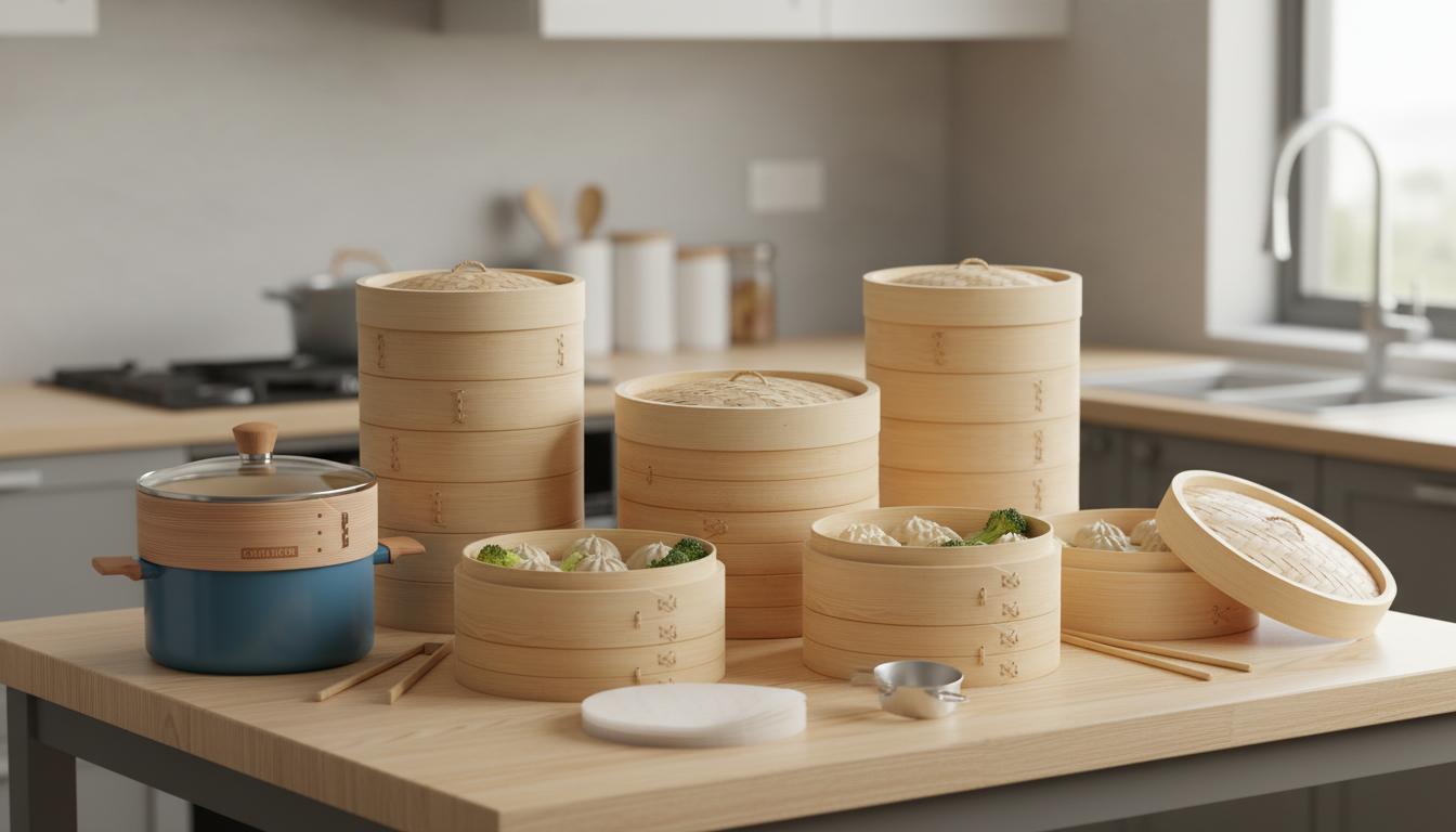 Best Stackable Bamboo Steamer - Authentic Asian-Style Steaming, Convenient Accessories, and Durable Eco-Friendly Design