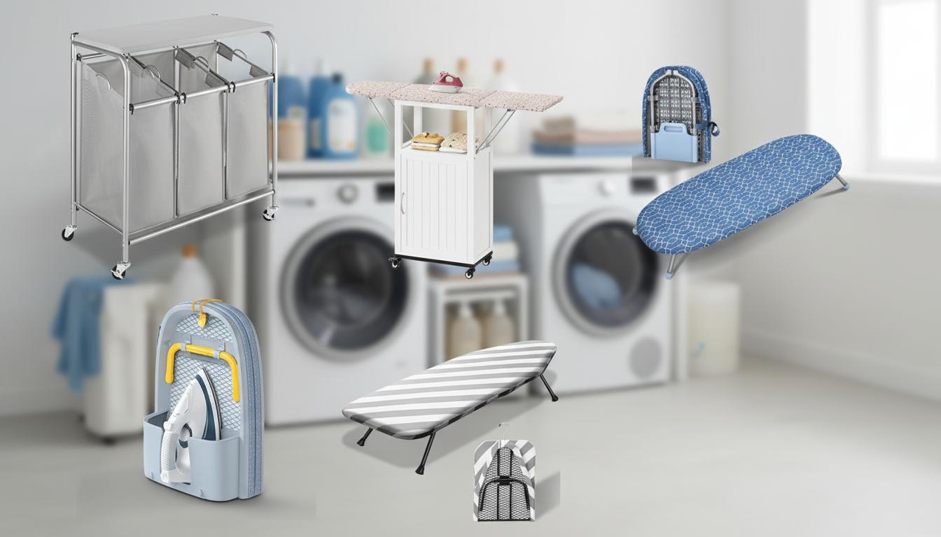 Best Collapsible Ironing Station - Easy Mobility, Efficient Laundry Organization, Added Folding Station