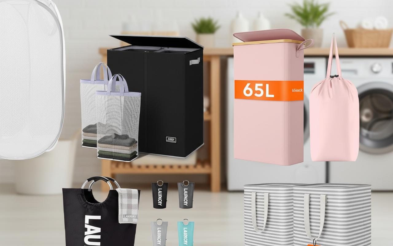 Best Collapsible Laundry Hamper - Breathable Fabric, Extra Storage Pockets, Space-Saving Design