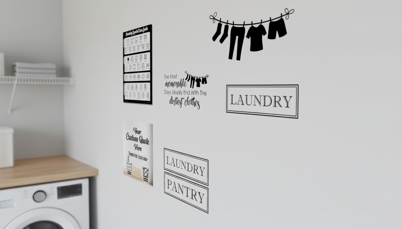 Best Custom Wall Decal Laundry Signs - Organizing, Decorating, and Easy-to-Understand Care Symbols