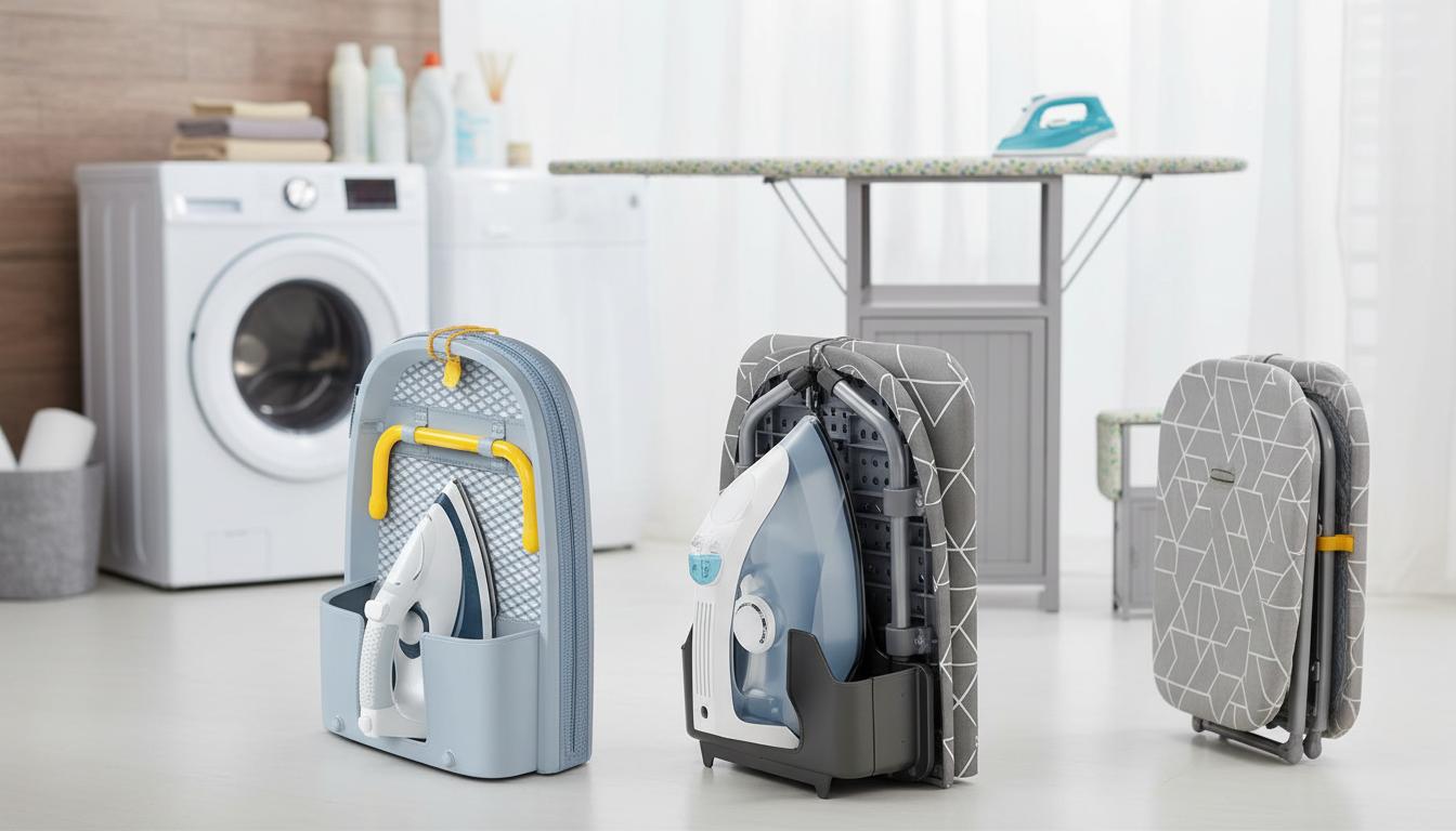 Best Fold-away Ironing Board with Storage - Compact Design, Wall-Mountable, Built-in Iron Holder