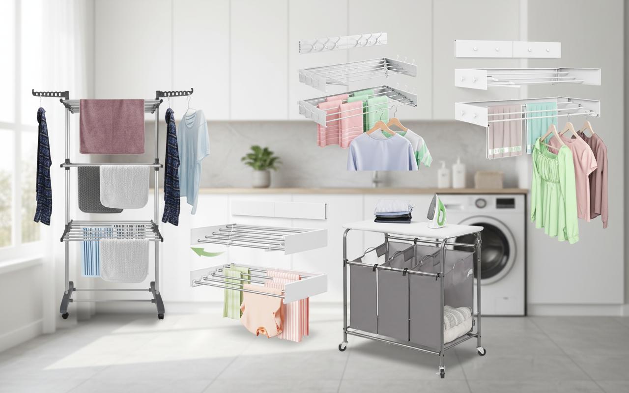 Best Foldable Laundry Folding Station - Space-Saving, Compact Design, Multi-Tier Drying