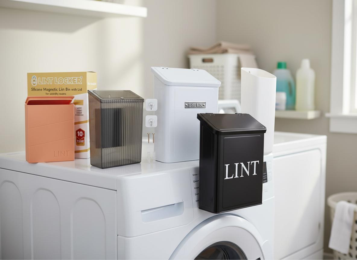 Best Lint Bin with Magnetic Back - Space-Saving, Easy to Clean, and Strong Magnetic Hold