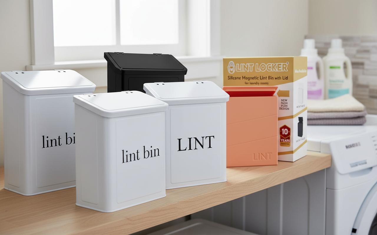 Best Lint Bin for Wall - Space-Saving Design, Easy Lint Disposal, Convenient Laundry Storage