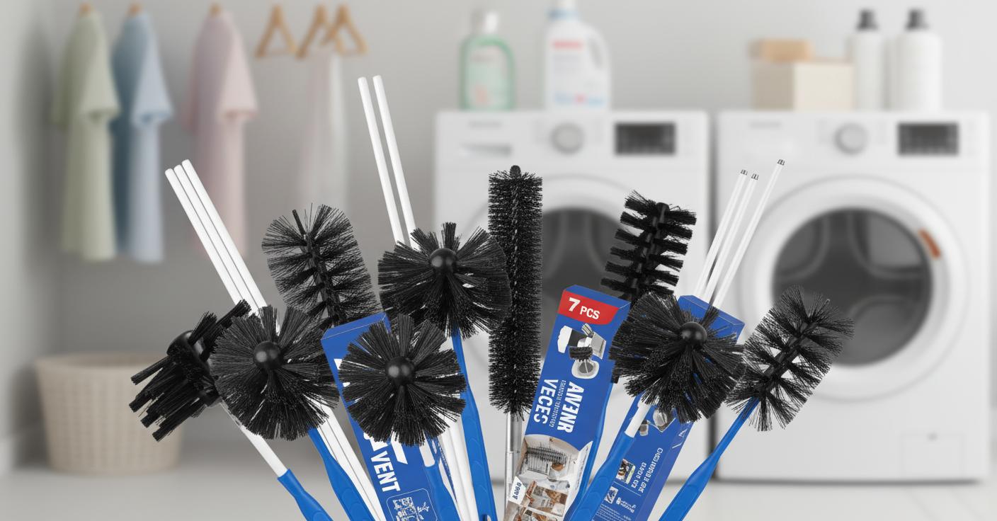 Best Magnetic Dryer Vent Cleaning Brush - Efficient Lint Removal, Vacuum Attachment Compatible, Durable Design