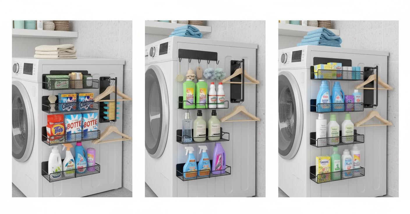 Best Magnetic Laundry Organizer - Space-Saving Design, Versatile Hanger Storage, Easy Installation