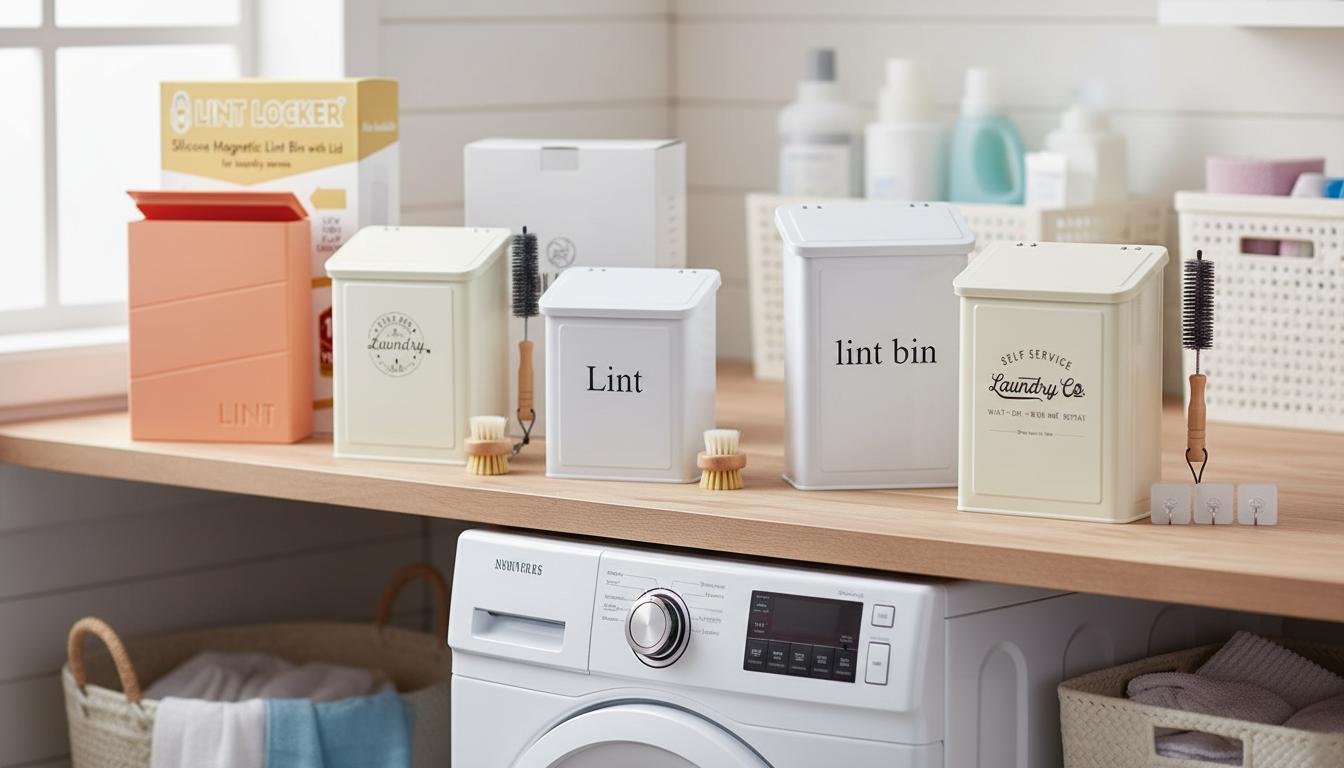 Best Magnetic Lint Bin - Mess-Free Laundry Space, Strong Magnetic Hold, Easy Disposal