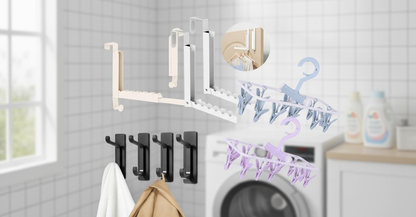 Best Microfiber Cloth Hanger - Foldable Design, Portable Convenience, Space-Saving Organization