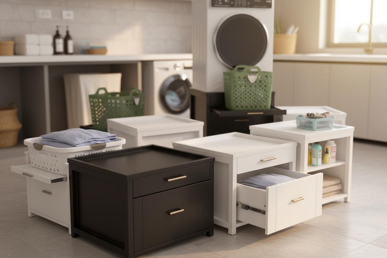 Best Pedestal Laundry Basket Drawer - Extra Storage, Elevated Design, Convenient Access