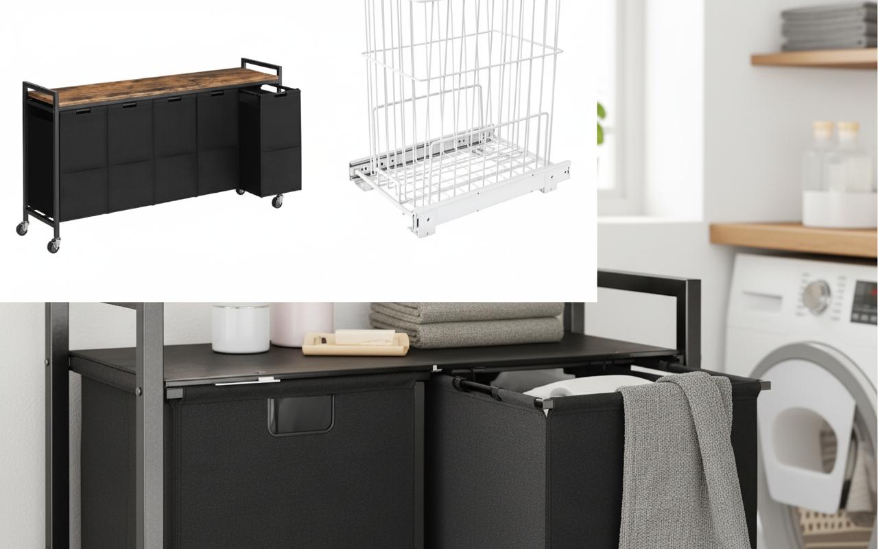 Best Pull-Out Laundry Basket System - Multiple Sections, Easy Mobility, and Space-Saving Design