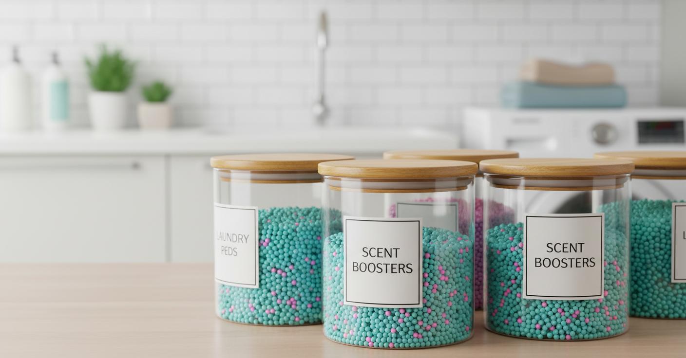 Best Scent Booster Storage Jar - Airtight Freshness, Organized Laundry Pods, Durable Design